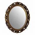 Ornate Giltwood Oval Mirror with Carved Scrollwork