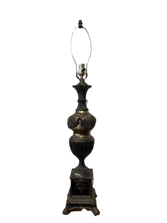 Large Vintage Brass Table Lamp
