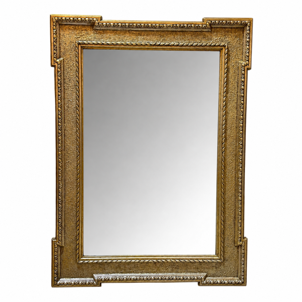 A Rectangular Mirror with Textured Frame