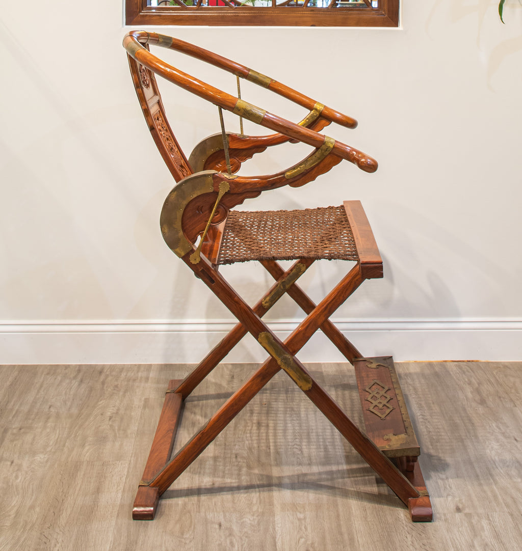 Chinese Rosewood Jiaoyi Folding Armchair