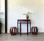 Vintage Chinese Demilune Red Lacquered Table