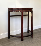 Vintage Chinese Demilune Red Lacquered Table