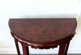 Vintage Chinese Demilune Red Lacquered Table