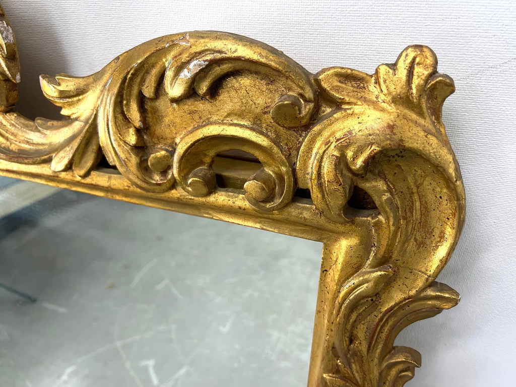 Vintage  Gilt Gesso Carved Italian Mirror