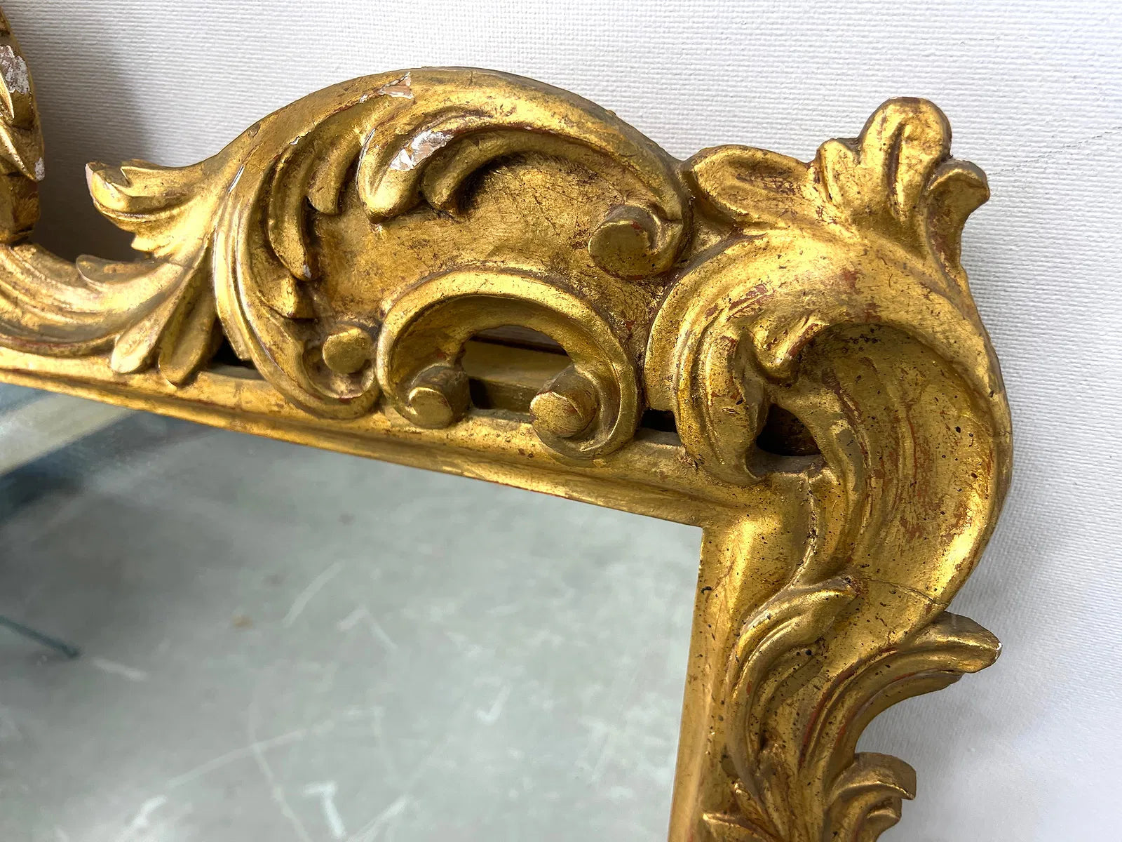 Vintage  Gilt Gesso Carved Italian Mirror
