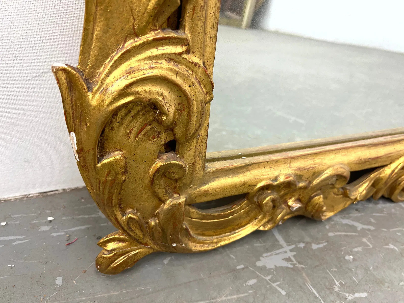 Vintage  Gilt Gesso Carved Italian Mirror
