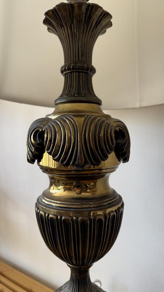 Large Vintage Brass Table Lamp