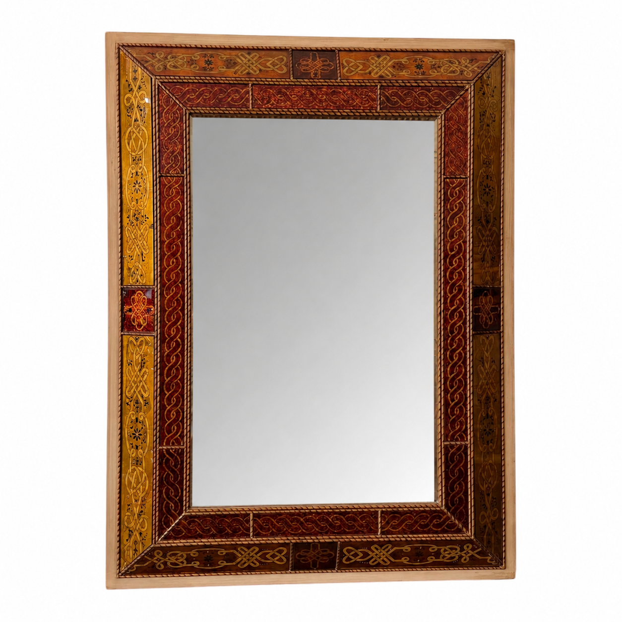 Decorative Inlaid Wood Framed Mirror