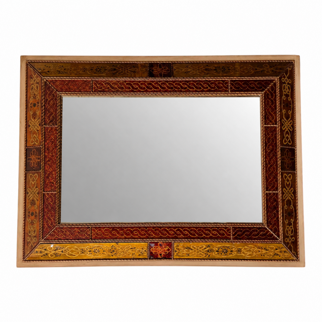 Decorative Inlaid Wood Framed Mirror
