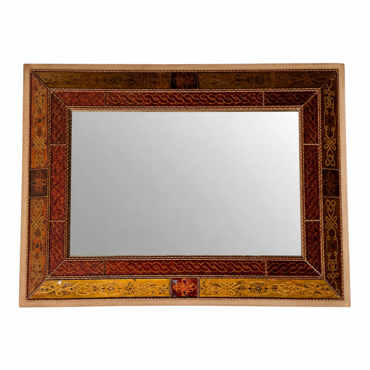 Decorative Inlaid Wood Framed Mirror