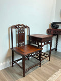 20th-century Hand Carved Chinese Rosewood Telephone Table