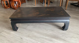Japanese Black Lacquer Coffee Table With Fiqures In Landscaping