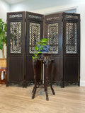 4 Panels Carved Teak Fine Details Room Divider Screen