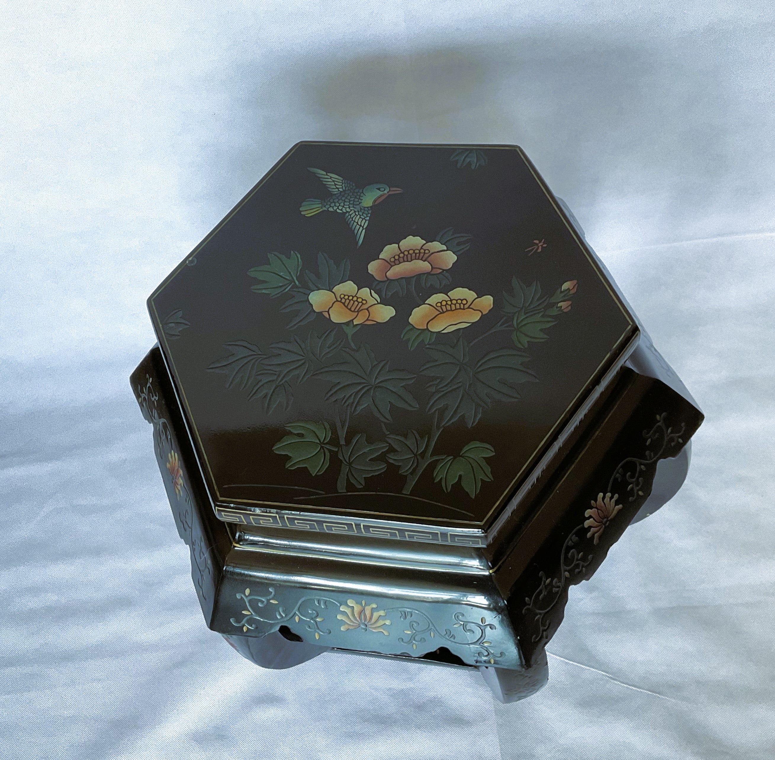 Pair of Hand-Painted Asian Accent Stools