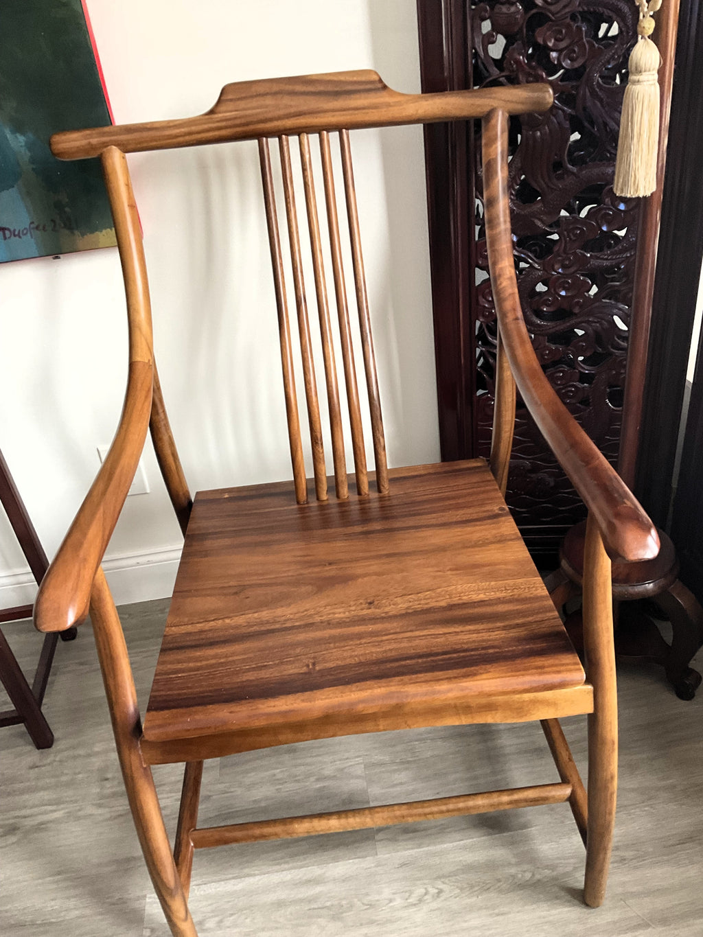 Walnut Wood Highback Armchair