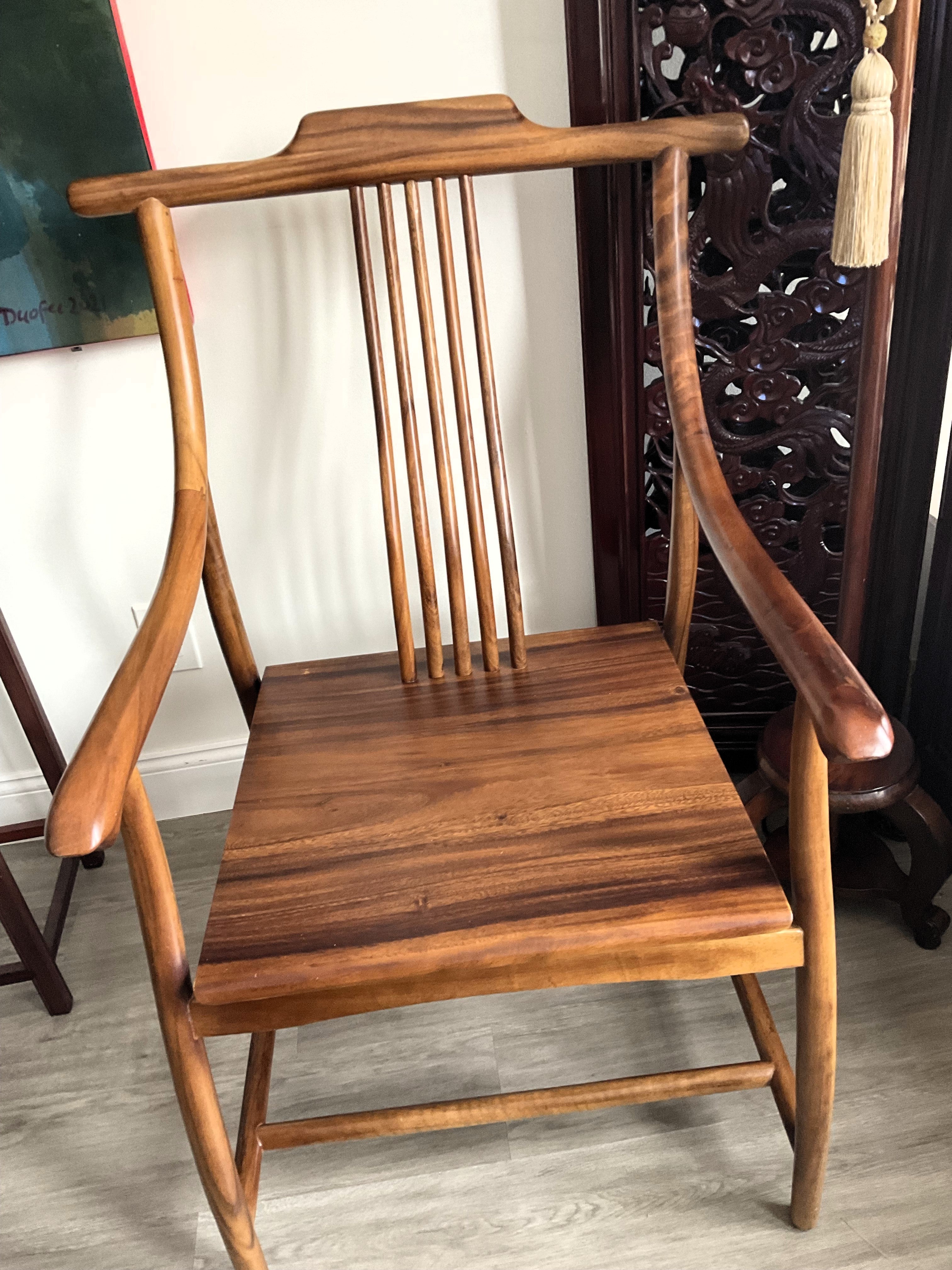 Walnut Wood Highback Armchair