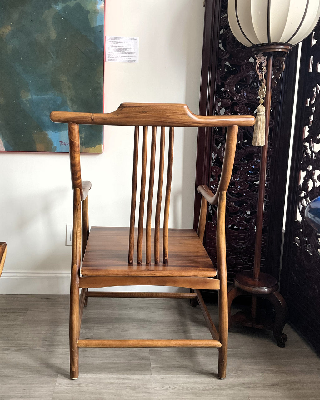 Walnut Wood Highback Armchair