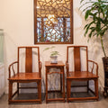 A Set Of Chinese Rosewood Yokeback Armchairs