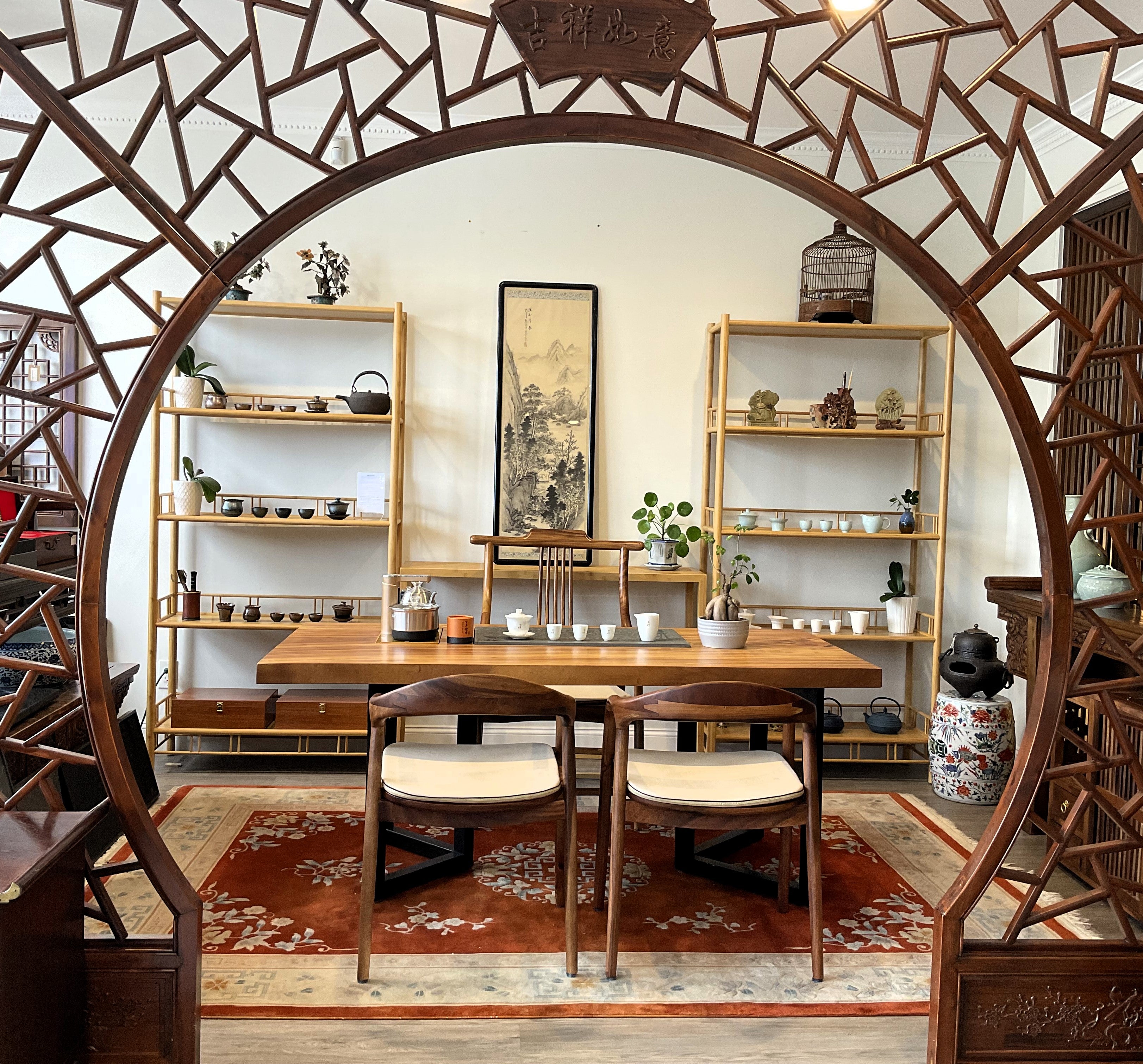 Solid Black Walnut Tea Table Set