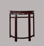 Vintage Chinese Demilune Red Lacquered Table