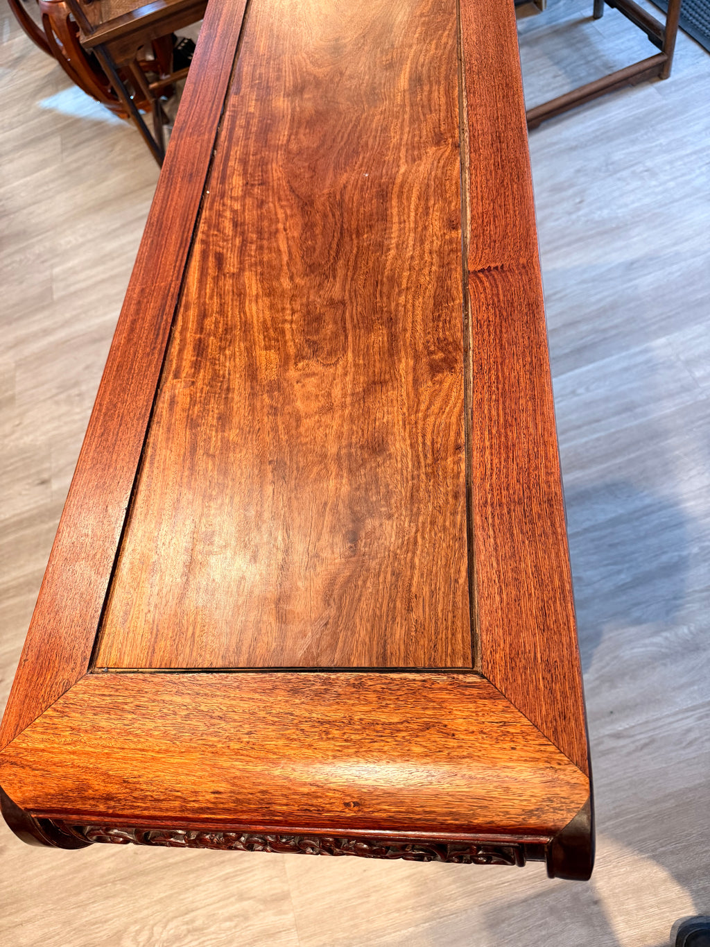 Chinese Hand Carved Dragon Altar Table or Rosewood Entry Table