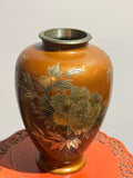 Vintage Bronze Vase with Hand-Engraved Floral Motifs