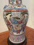 19th Century Famille Rose Chinese Porcelain Vase Lamps