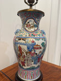 19th Century Famille Rose Chinese Porcelain Vase Lamps