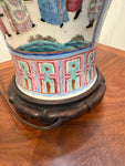 19th Century Famille Rose Chinese Porcelain Vase Lamps