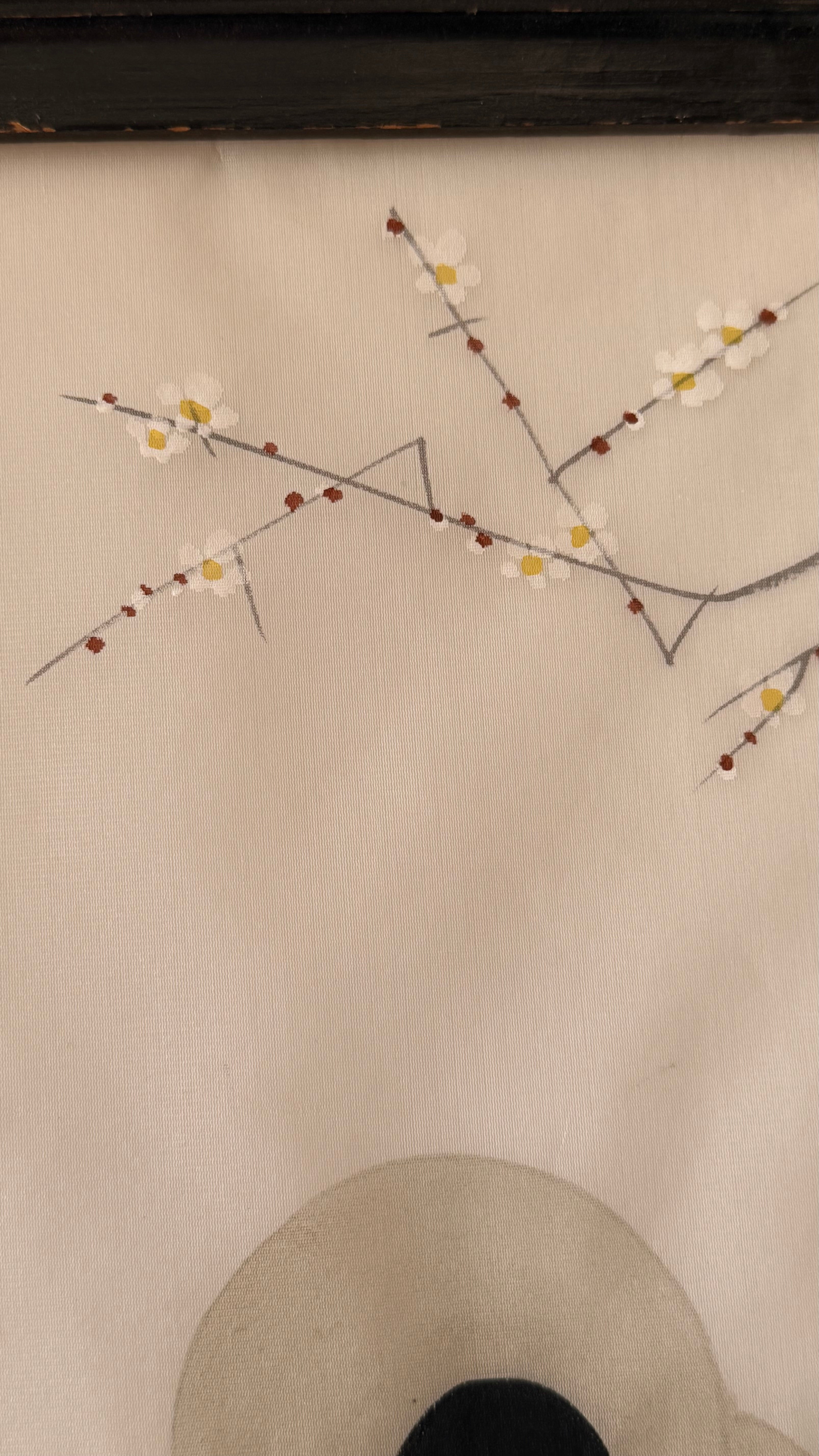 Vintage Japanese Silk Painting – Mother and Child