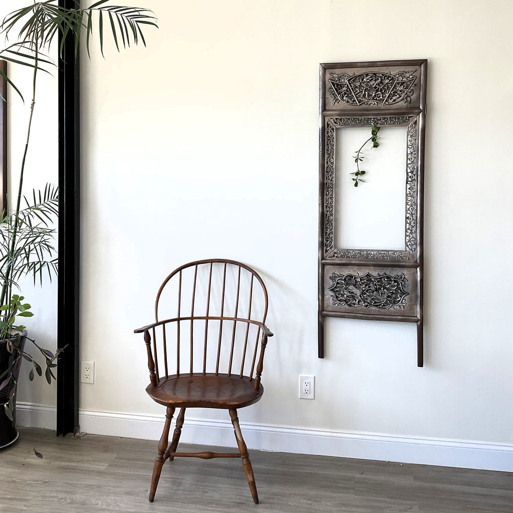Vintage Chinese Hand-Carved Gilded Wood Wall Panel