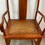 Chinese Ming Style Rosewood Armchairs with Rattan Seats