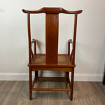 Chinese Ming Style Rosewood Armchairs with Rattan Seats