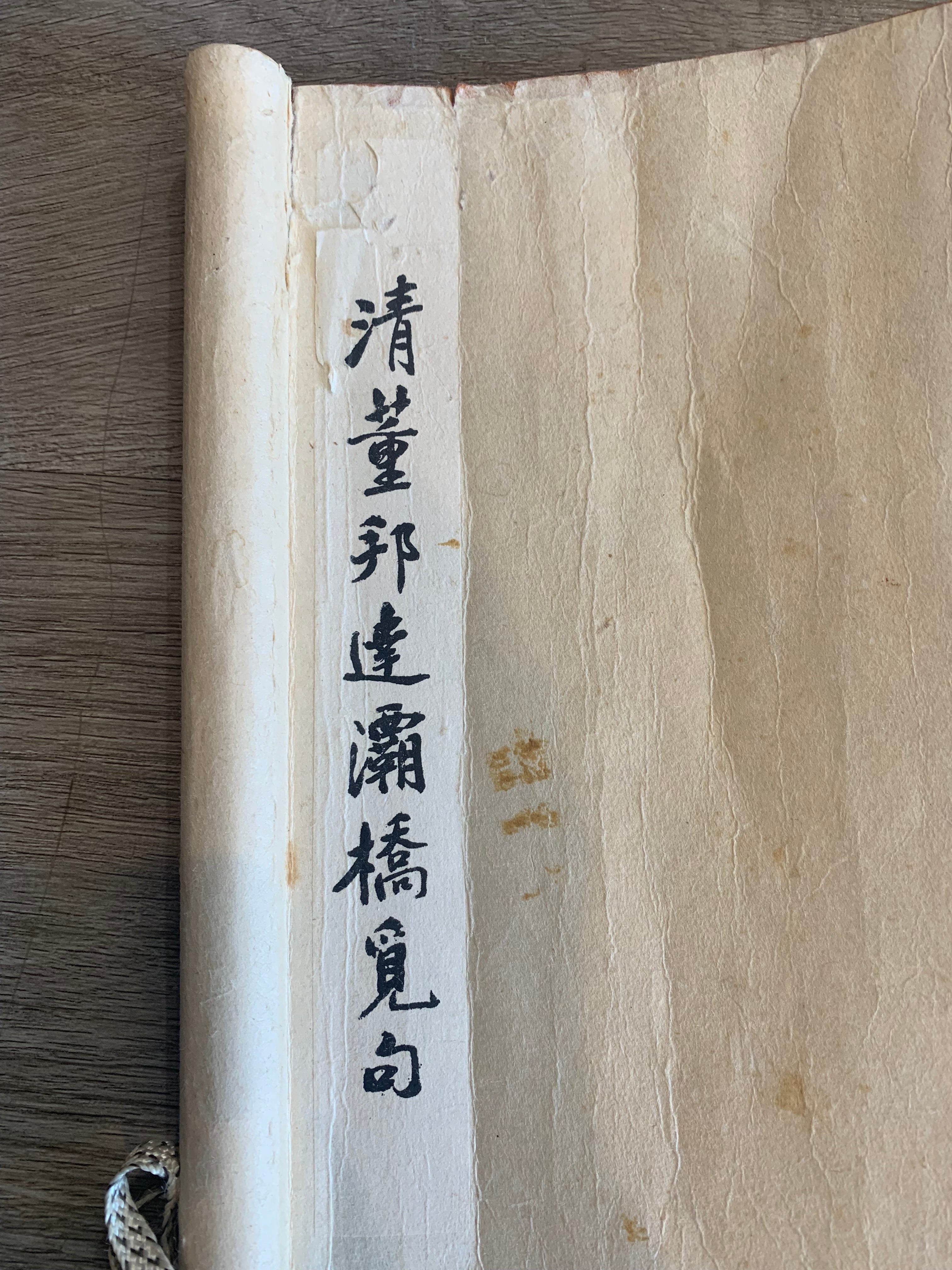 Chinese Hanging Scroll Painting of Landscaping With Figue