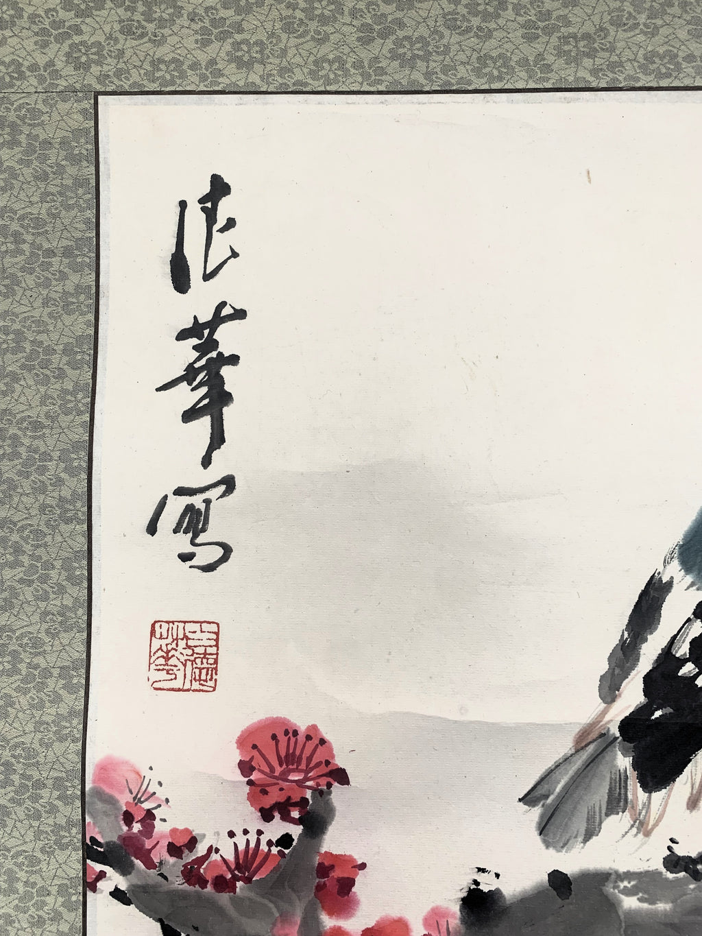 Chinese Hanging Scroll Painting of Bird and Flower