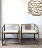Pair Of Chinese Ming Style Elmwood Armchairs