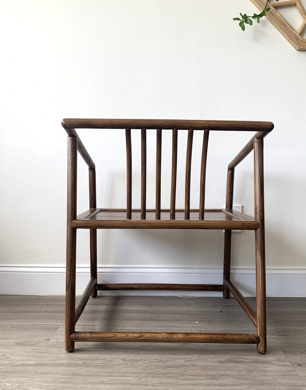 Pair Of Chinese Ming Style Elmwood Armchairs