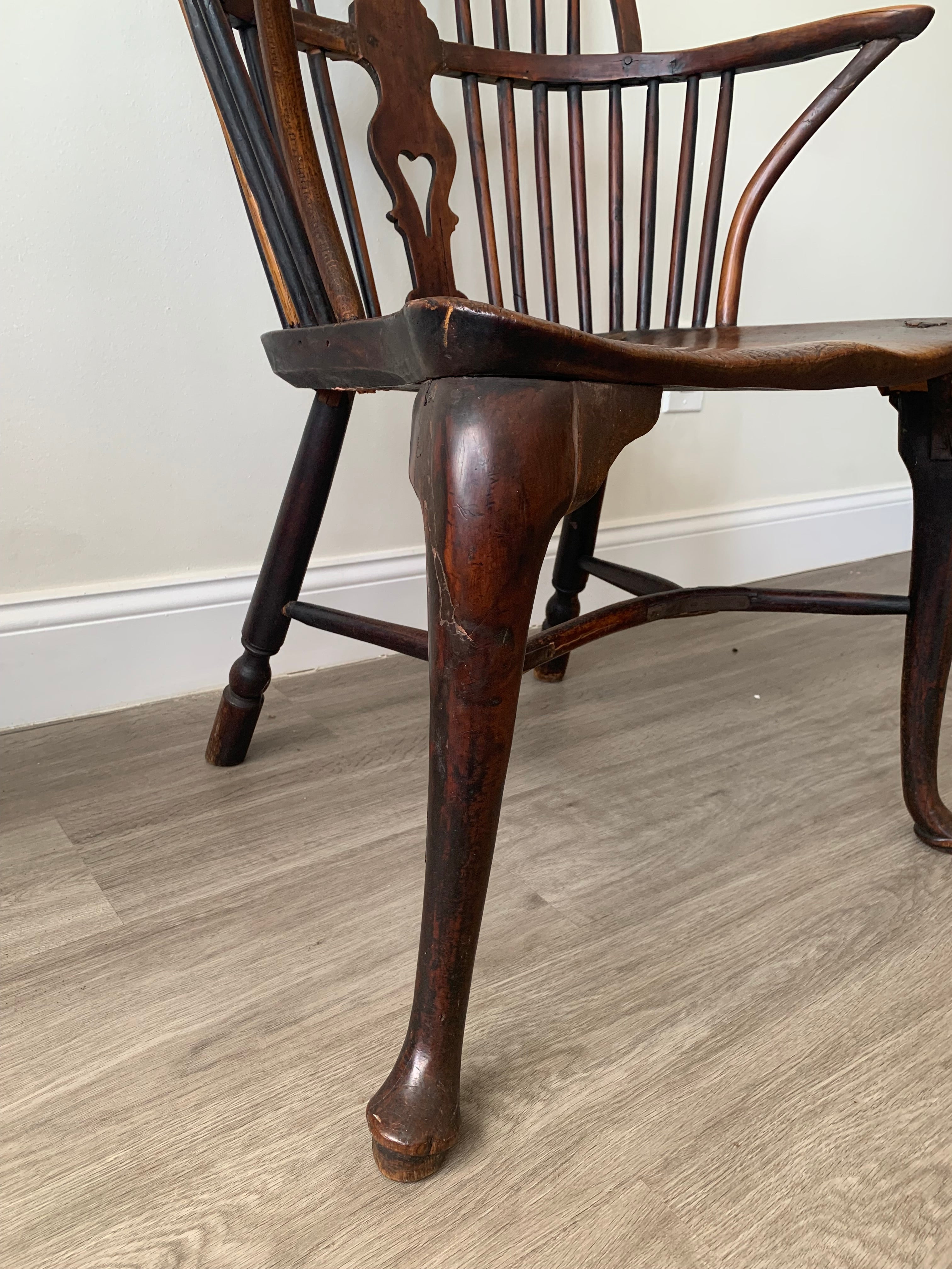 18th Century Thames Valley Cabriole Leg Windsor Armchair