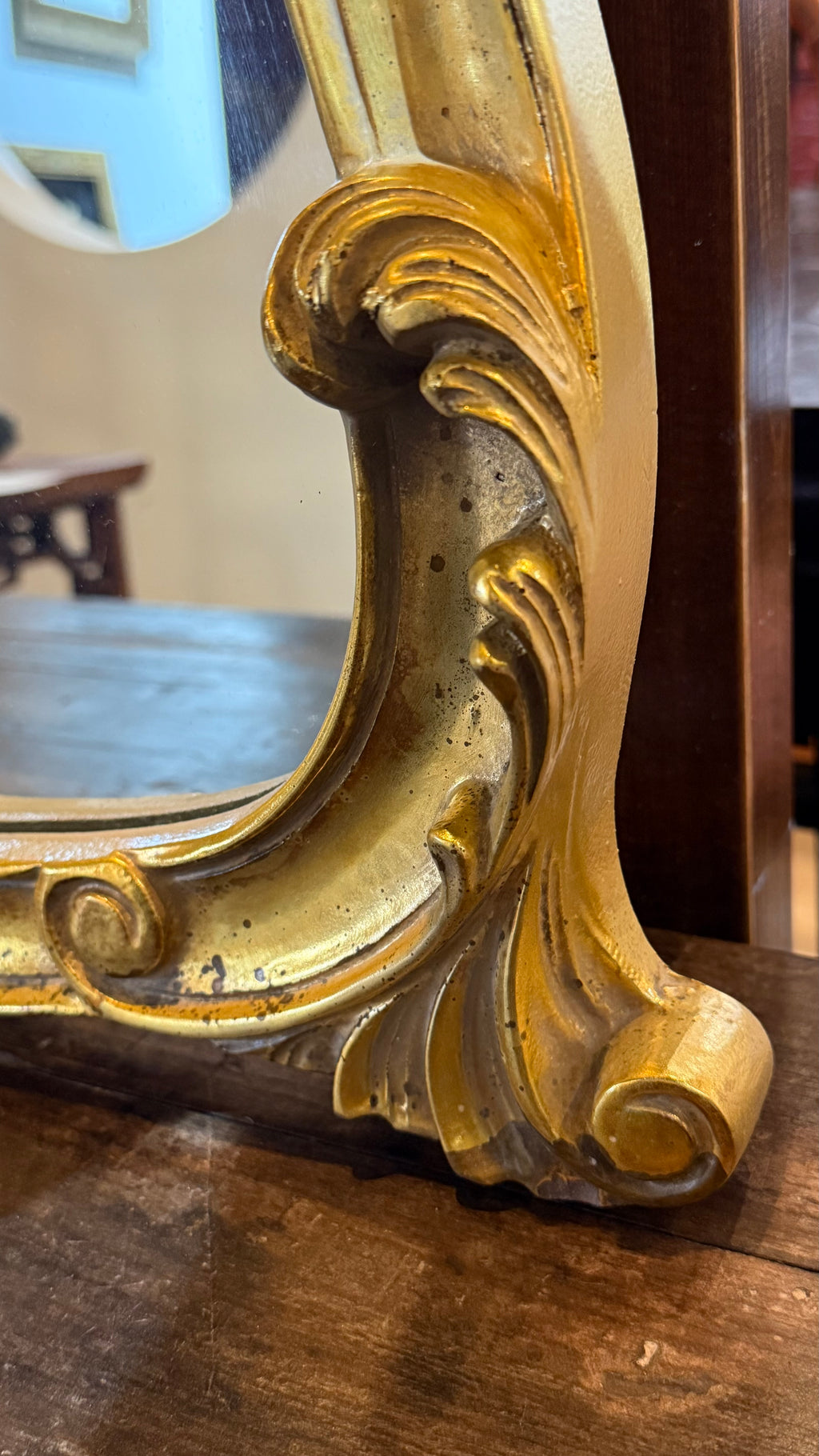 Vintage Gilt Gesso Carved Italian Mirror