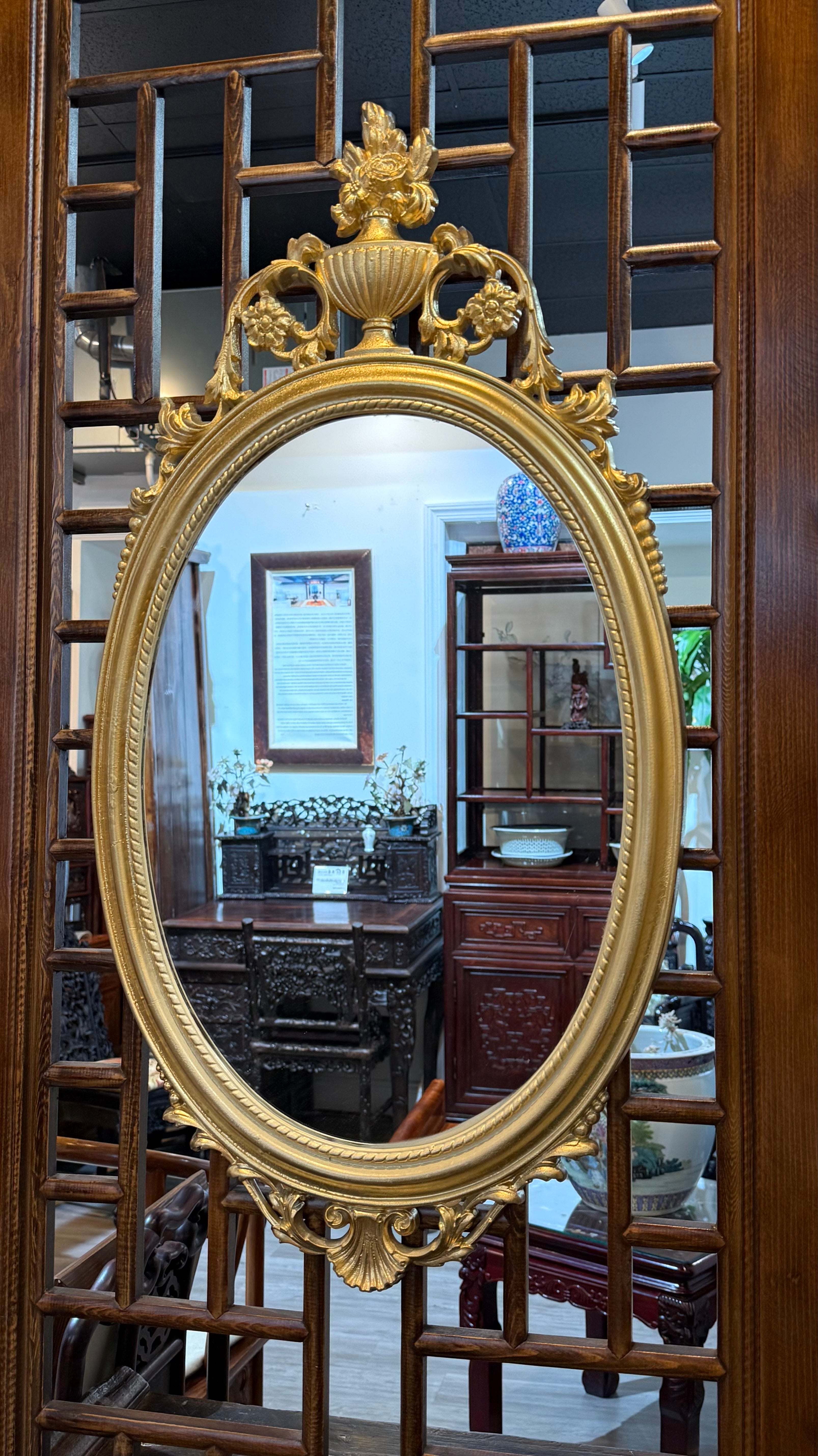 Vintage Gilt Gesso Carved Wood Mirror
