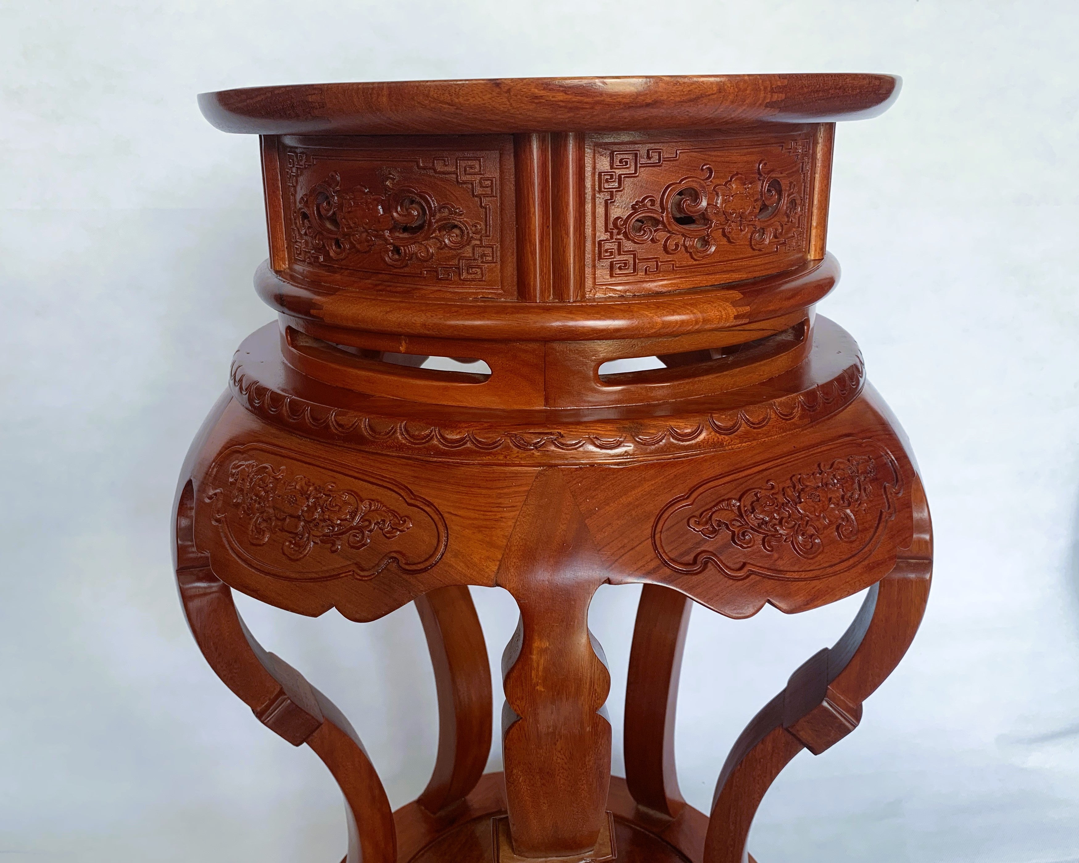 A Pair Of Rosewood Pedestal Stand Display