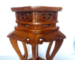 A Pair Of Oriental Chinese Carved Rosewood Plant Stand