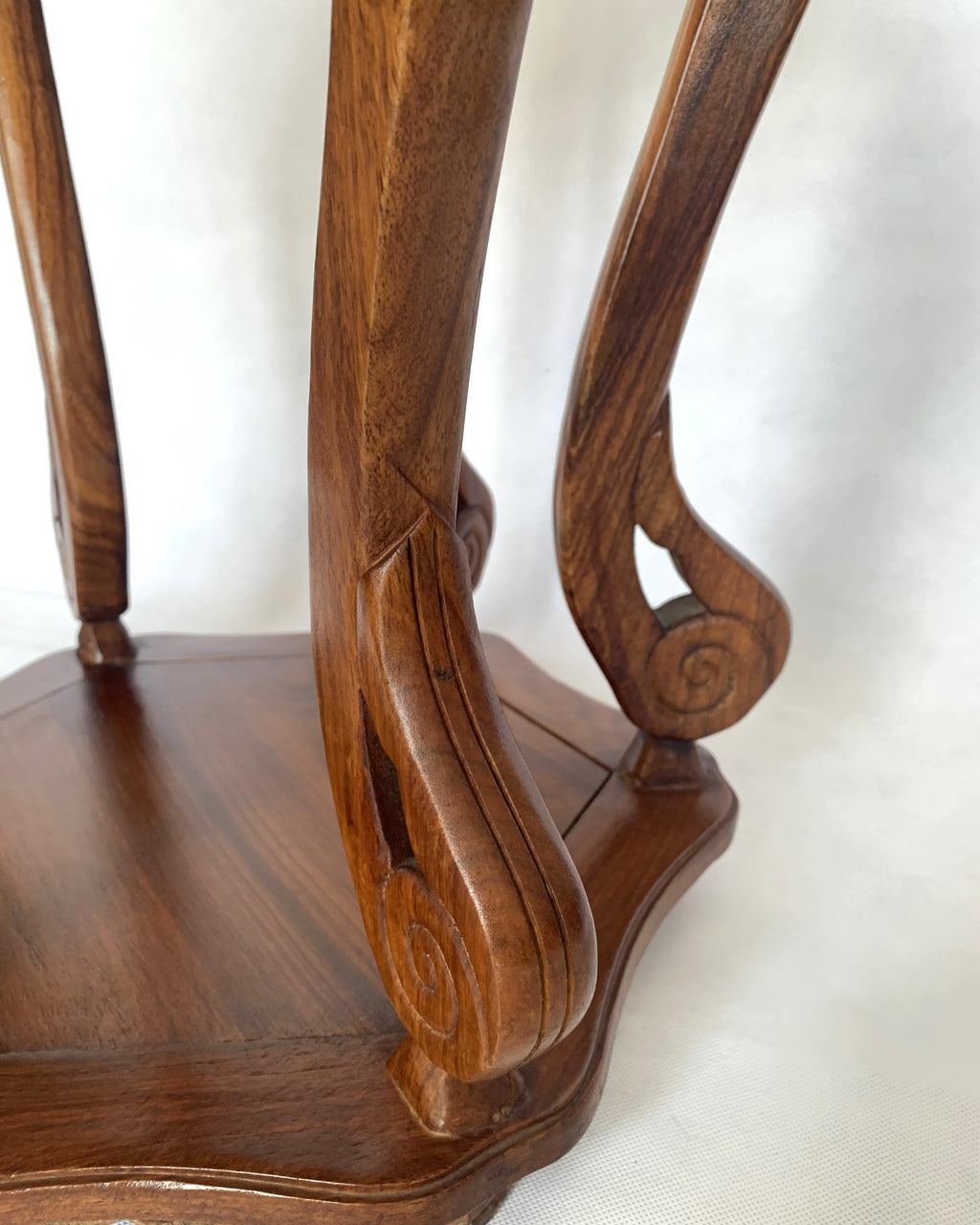 Chinese Carved Rosewood Plant Stand