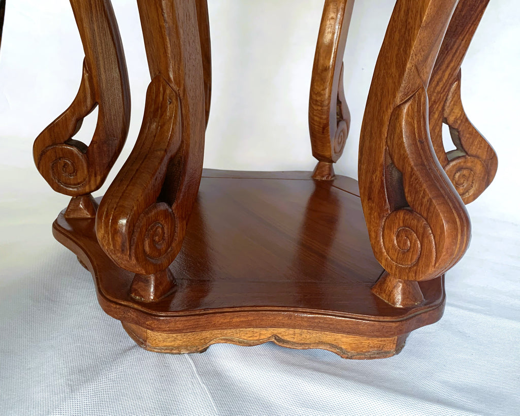 Chinese Carved Rosewood Plant Stand