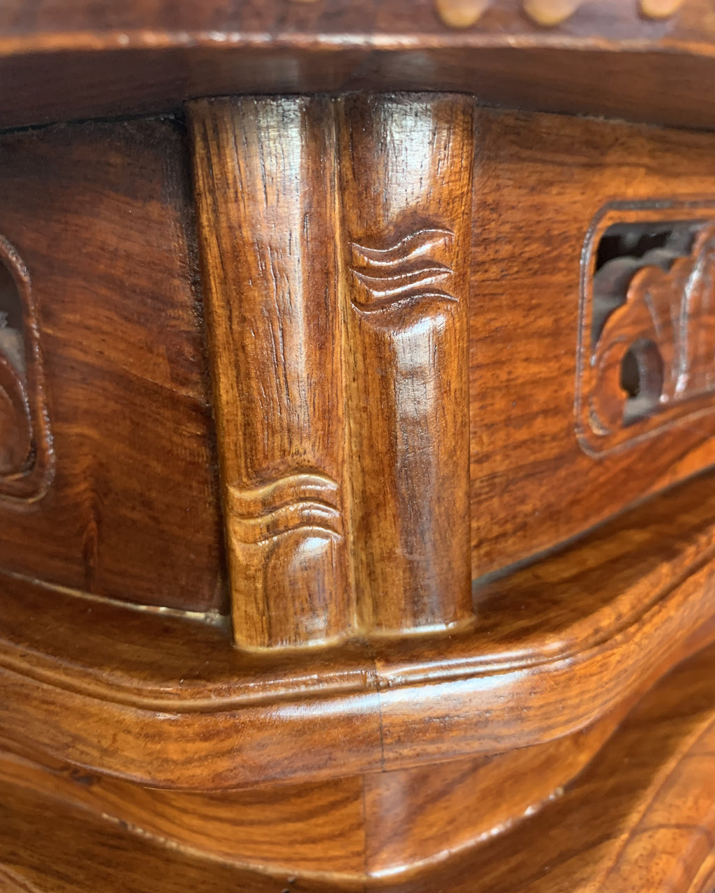 Chinese Carved Rosewood Plant Stand