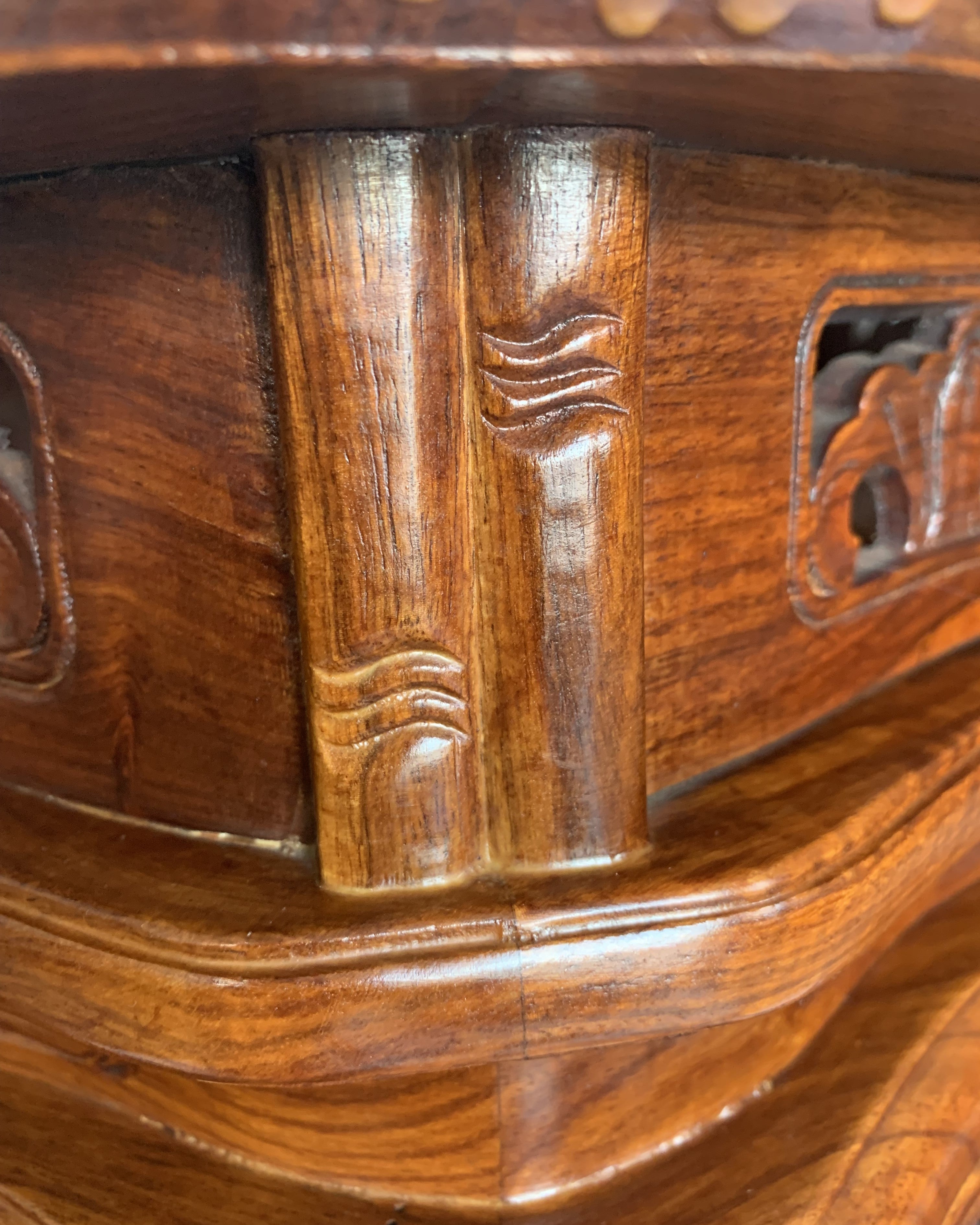 Chinese Carved Rosewood Plant Stand