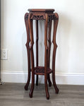 Vintage Chinese Carved Rosewood Plant Stand / Pedestal