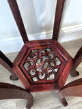 Vintage Chinese Carved Rosewood Plant Stand / Pedestal