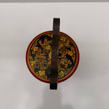 Chinese Wedding Basket with Bronze Handle, Dragon & Phoenix Decoration
