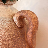 16” Contemporary Contemporary Ceramic Vase  with Sculptural Handles and Textured Earth-Tone Glaze